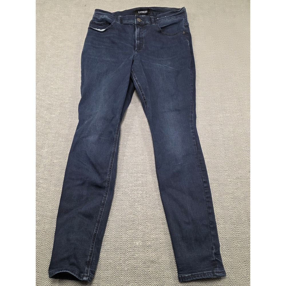 Express Womens High Rise Perfect Curves Legging Jeans Dark Wash Size 12R